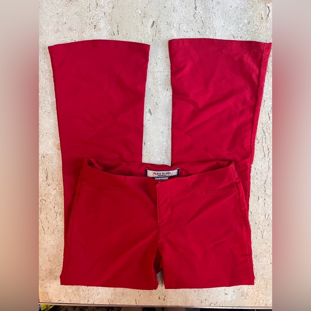 Paris Blues Vintage Y2K Red Low Rise Flare Pants Size 9 - Picture 6 of 7